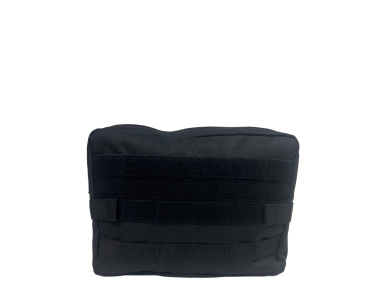 Tactical MOLLE utility pouch with Velcro stripped front panel for outdoor and military use
