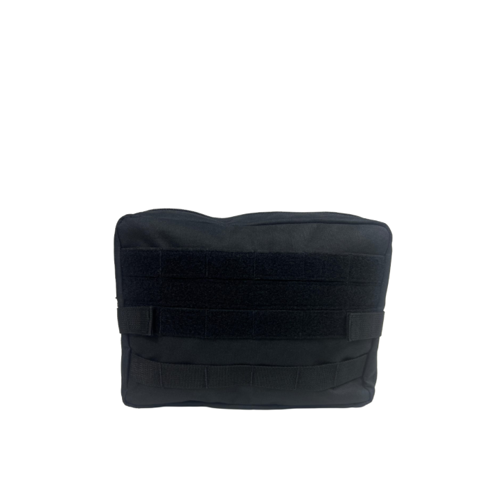 Tactical MOLLE utility pouch with Velcro stripped front panel for outdoor and military use