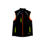 black hi vis motion bodywarmer softshell vest reflective workwear