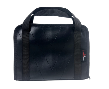 Tactical leather pistol carry bag with zipper handgun storage case